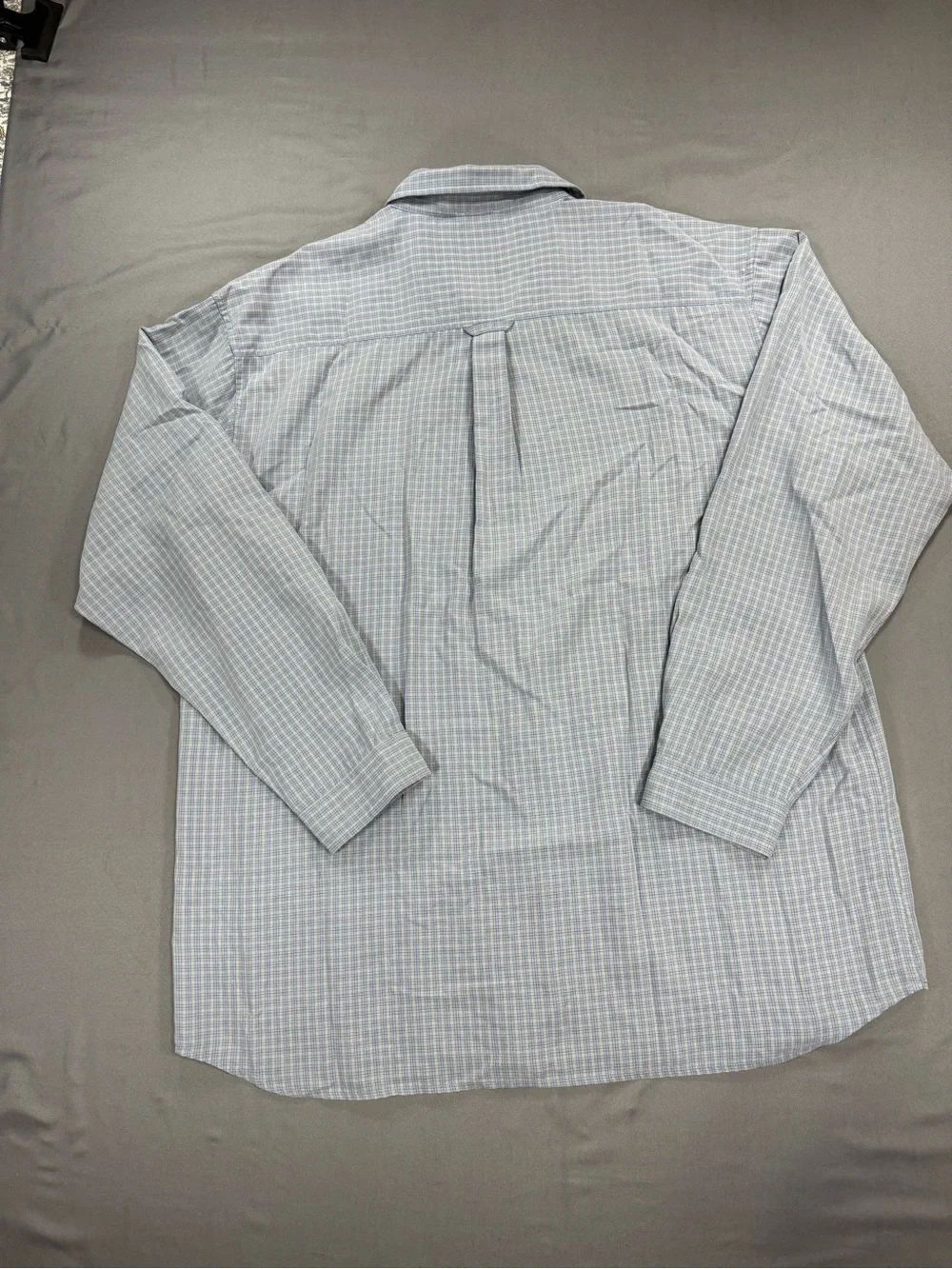 The North Face Men's Light Blue Plaid Cotton Button-Down Shirt